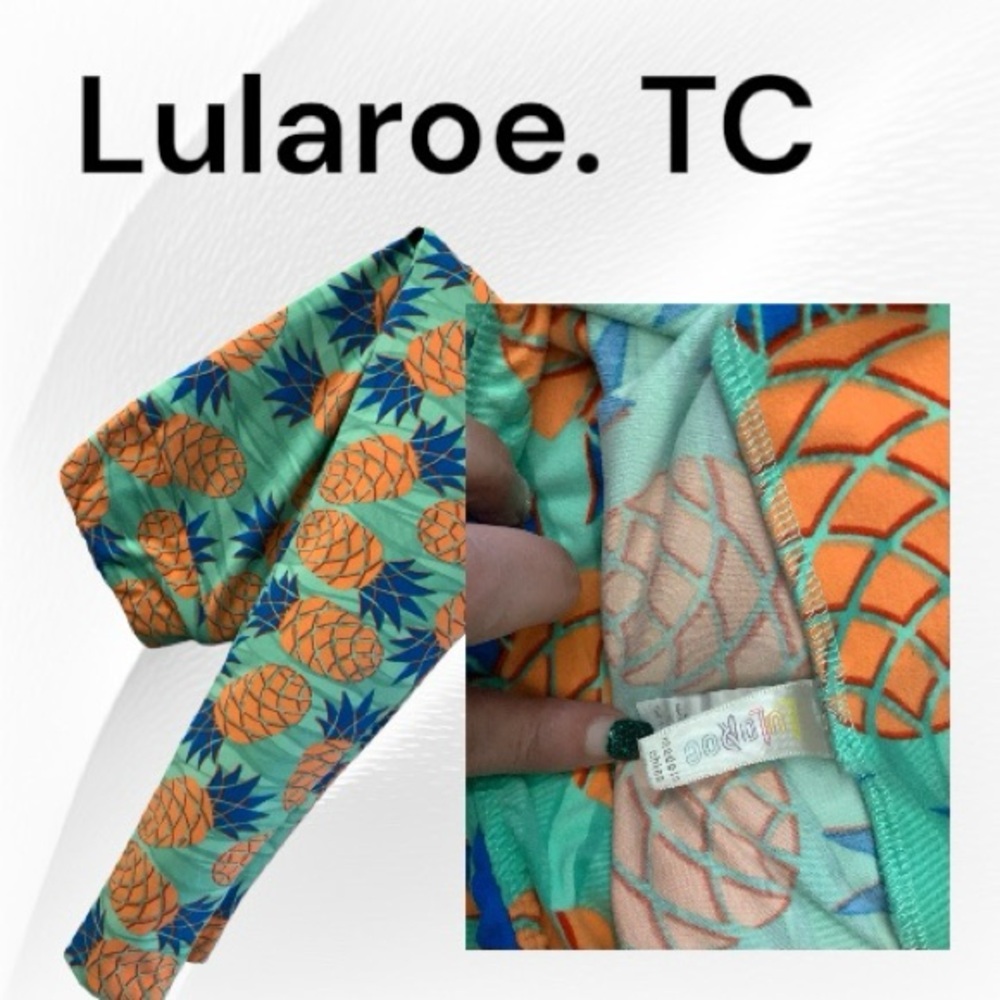 Lularoe Pineapple Leggings Size TC (12-18) NWOT - Picture 2 of 2